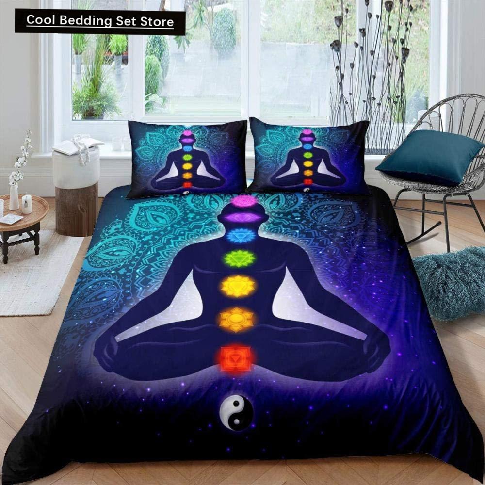 Bohemian King Queen Duvet Cover Yoga Comforter Cover Chakra Meditation Hamsa Eye Bedding Set Exotic Boho Polyester Quilt Cover