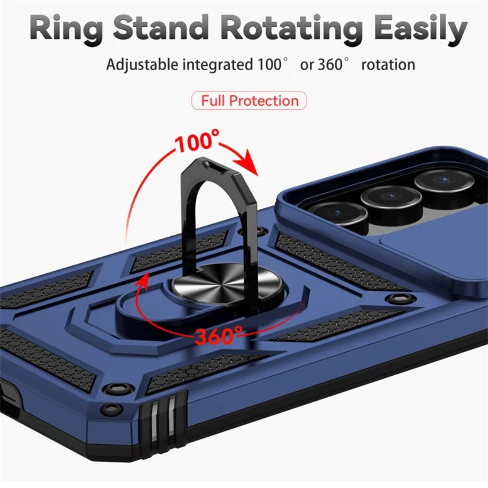 Luxury Car Magnetic Ring Bracket Case For Samsung Galaxy S26 S25 FE S24 S23 S22 Plus Ultra Armor Slide Camera Lens Protect Cover
