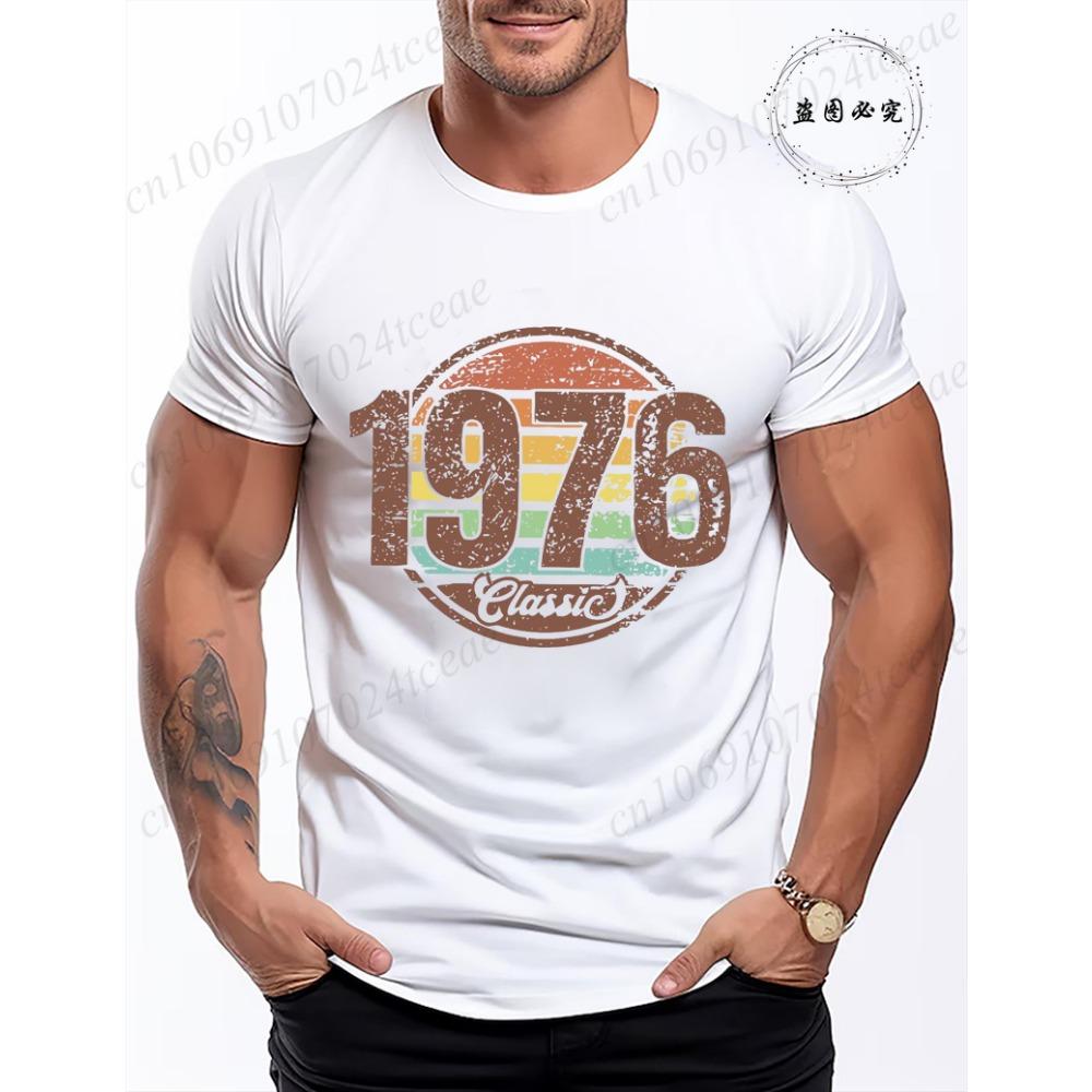 

Retro 1976 Shirt Unisex Vintage 1976 Graphic T-Shirt for Women Men Casual O Neck Short Sleeve Tee 1976 Birthday Streetwear Tops M