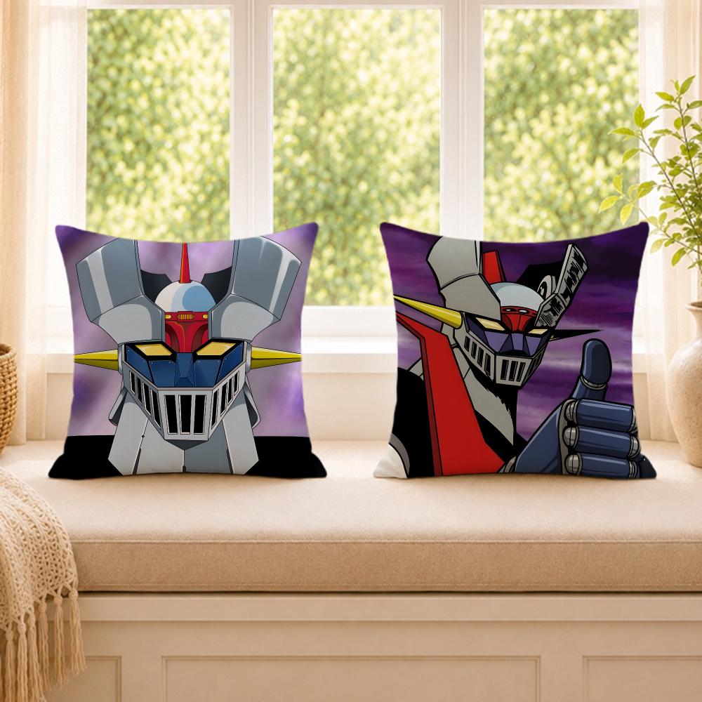 Cushion Cover Wrinkleresistant Short Plush Pillow Case Breathable Machinewashable Japanese Anime Mmazinger Z