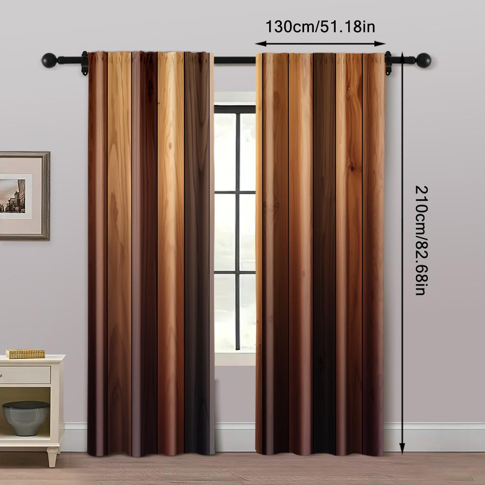 2pcs   Curtains&Drapes Abstract woodblock printing Versatile 100% Polyester (without rod) Holiday for Living Room   Bedroom