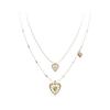 Gold necklace female French retro exquisite niche design stacked wearing love collarbone chain commuting versatile