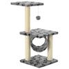 Cat Scratching Post with Sisal 65 cm Grey with Paw Pattern