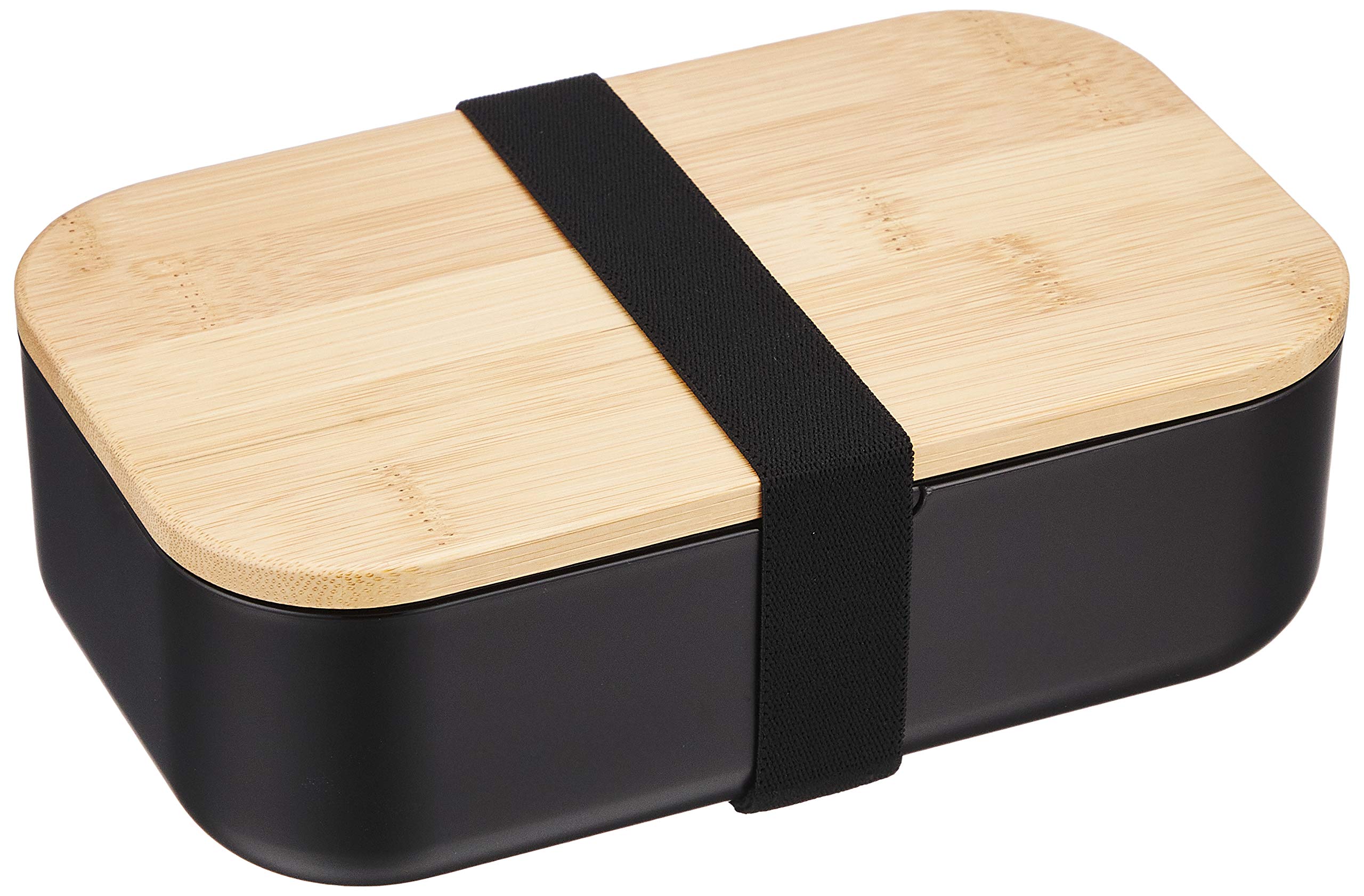

Pearl Metal Bento Box, 1000ml, with Bamboo Lid, Black, Home Label D-460