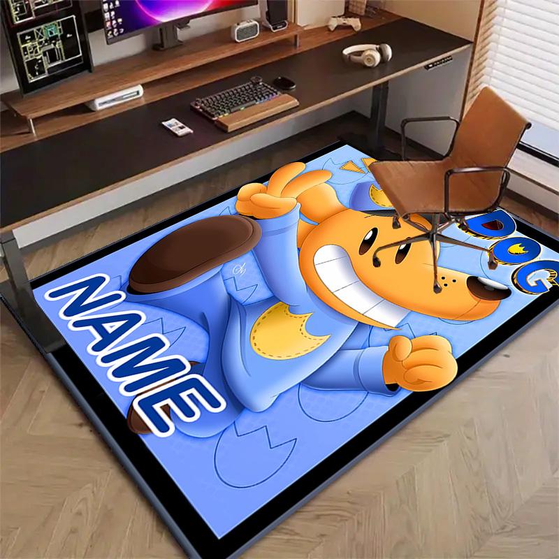 Custom DogMan Mat Personalized Name, Polyester Washable Indoor Entryway Rug, Gift for Christmas, Easter, Thanksgiving Day