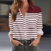 Women's Shirt Blouse Print Button Long Sleeve Casual Basic Shirt Collar Regular Top With Pockets