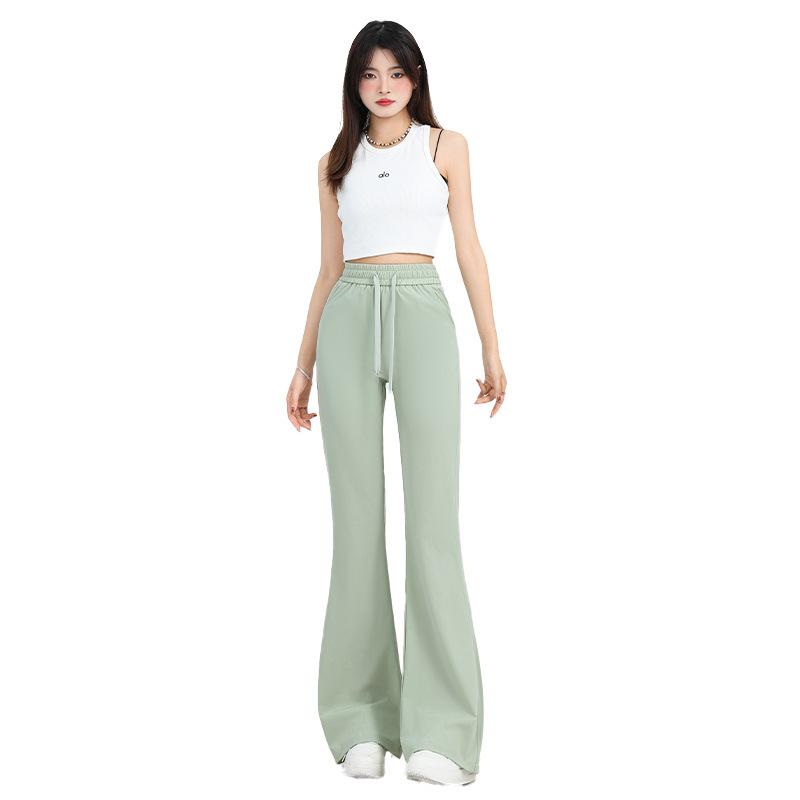 

Женские новые летние спортивные штаны для йоги из ледяного шелка, летние тонкие толстовки с капюшоном, быстросохнущие повседневные штаны XL