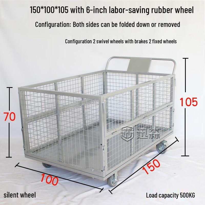 Heavy-Duty Folding Mesh Warehouse Cart