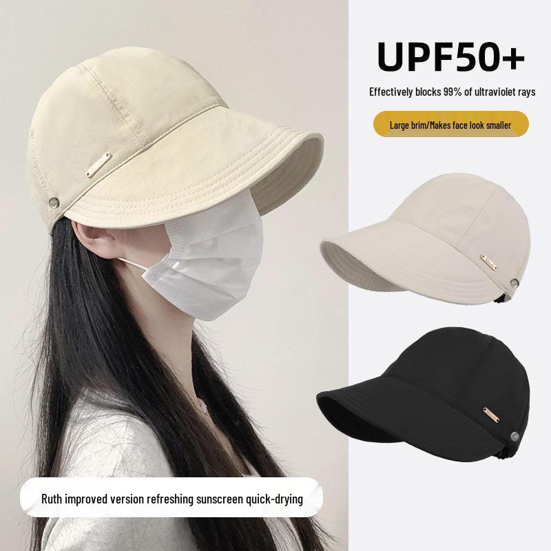 Women's Quick-Dry Duckbill Sun Hat with UV Protection, Wide Brim, and Removable Mask