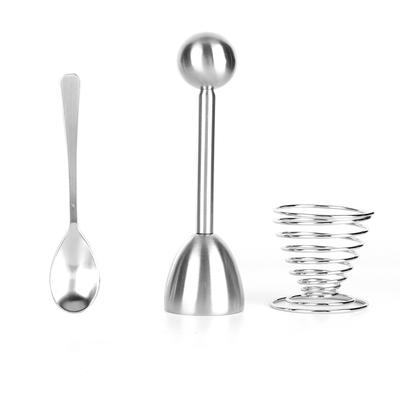 Yumurta Kesici Üst Set Paslanmaz Çelik Mutfak Aletleri Yumurta Kabuğu Açacağı Yaylı Yumurta Kabı Tutucu Kaşık