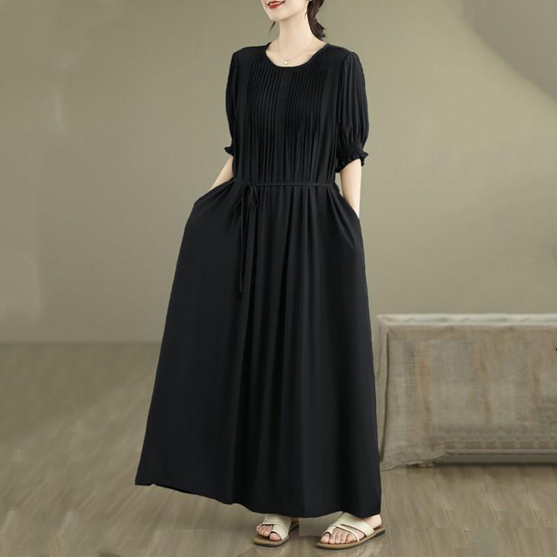 

Платья винтажные больших размеров с коротким рукавом, новинки, для женщин, повседневные, свободные, макси, длинные, летние