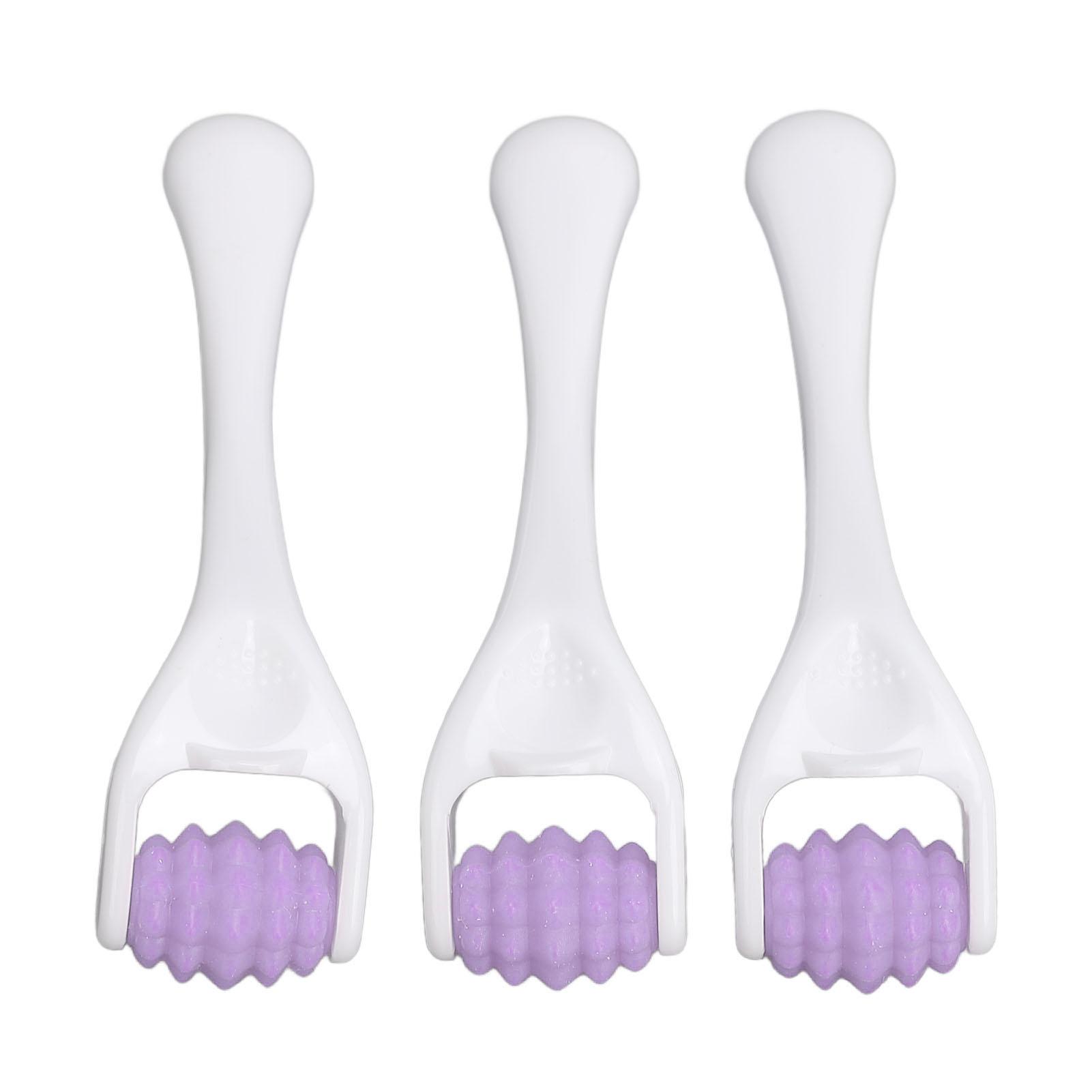 

3 шт. роликовый массажер для лица, расслабляющий, снимающий усталость, силиконовый роликовый массажер для лица и глаз Purple