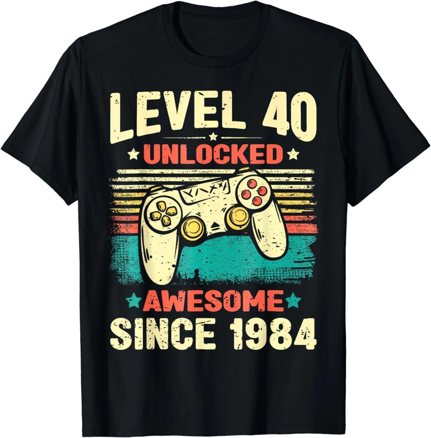 

Turning 40 Birthday Decorations Men 40th BDay 1984 Birthday Gifts Unisex T-Shirt 4XL