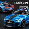 1:18 Mustang Gt500 Accord Alloy Cars Diecast Models Toys 4 Doors Opened With Sound Light Pull Back Vehices Kids Birthday Present