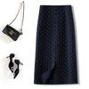 Polka Dot Woolen Mid-Length A-Line Pencil Skirt - Autumn Winter 2025 Collection