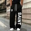 Pantaloni Larghi Streetwear Vestibilità Larga Foderati in Pile Dritti Unisex Pantaloni Casual