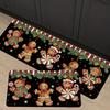 Set Christmas Kitchen Floor Mats Non Slip Washable Gingerbread Man Candy Runner Rug for Family Xmas Holiday Decor