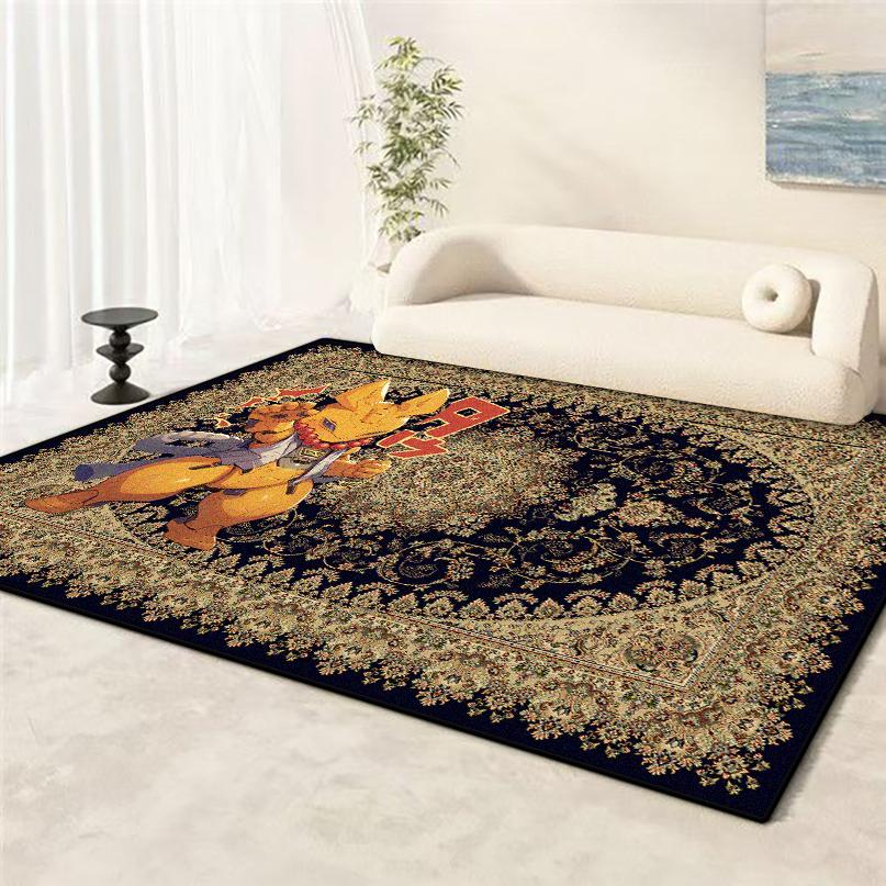 Persischer Retro Teppich in Übergröße für das Wohnzimmer Cartoon Rutschfest Kinderzimmer Dekoration Teppich Weiche Sofatischmatte Maschinenwaschbar