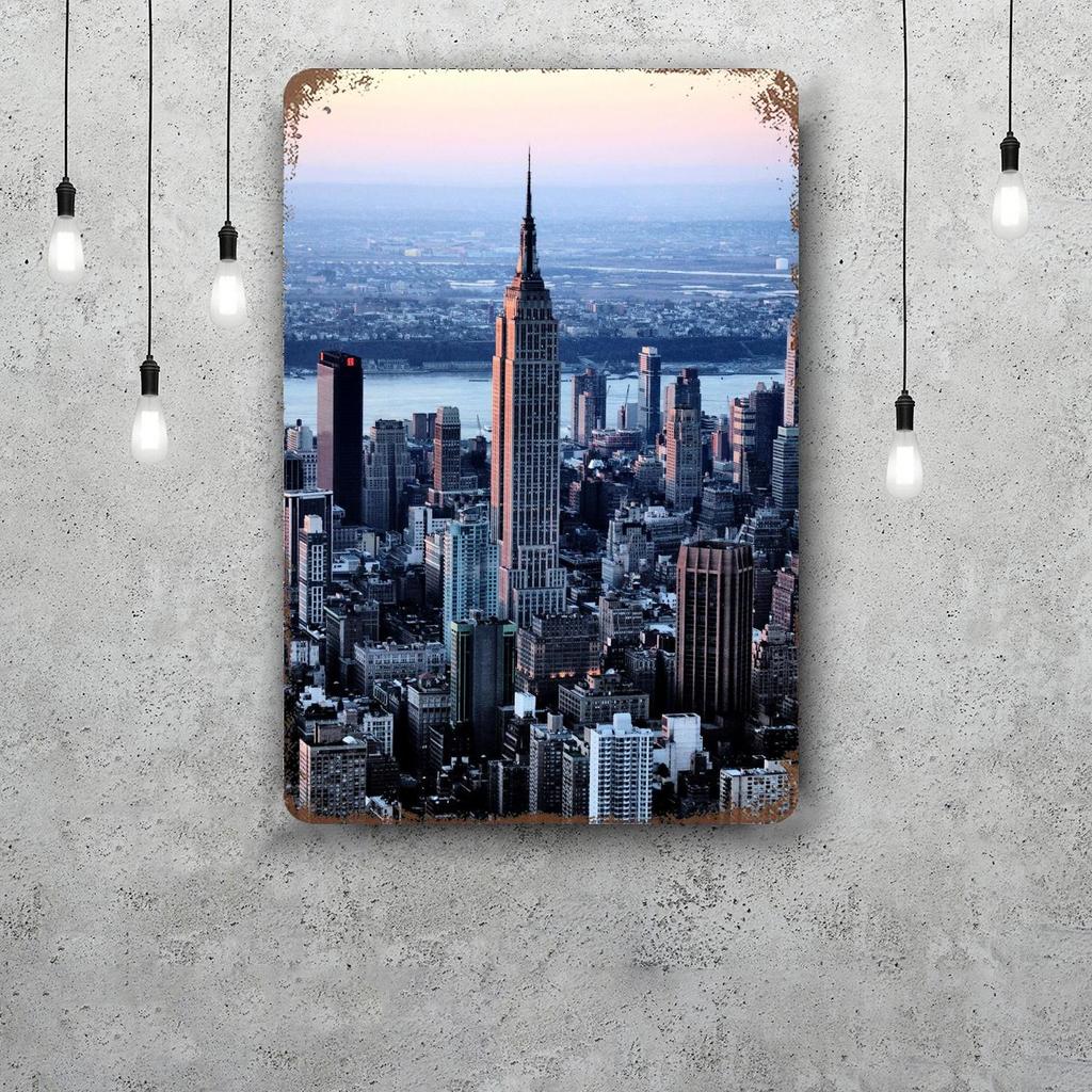 nyc skyline Vintage Metal Tin Signs Posters Decor Retro Metal Plaque Wall Art Decor for Garage Bar