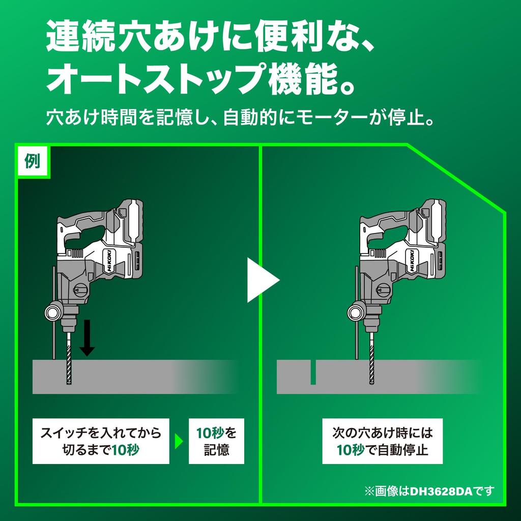 HiKOKI 18V Cordless Hammer Chiseling Dust Collection System and Case Sold Drill, SDS-Plus Shank, 26mm, 3-Mode Switching, Capable, Compatible,