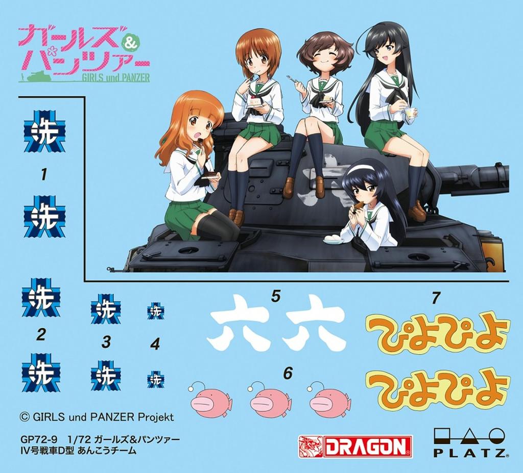 PLATZ Girls & Panzer IV Ausf. D Anglerfish Team 1/72 Scale Plastic Model Kit GP72-9