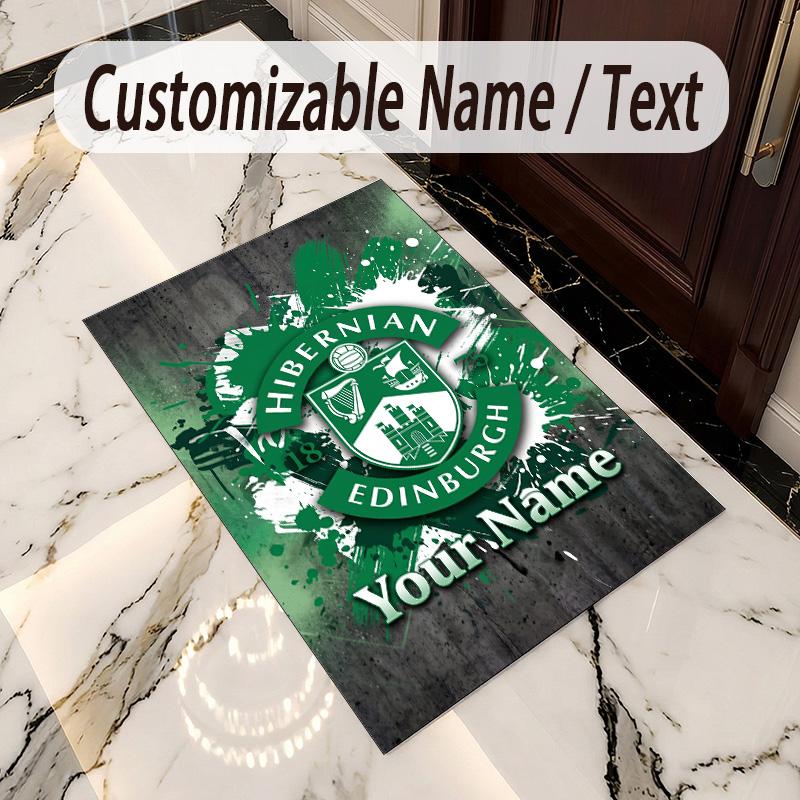 Crystal Velvet Rug Hibernian FC Print Custom Name Text Floor Mat Home Decor