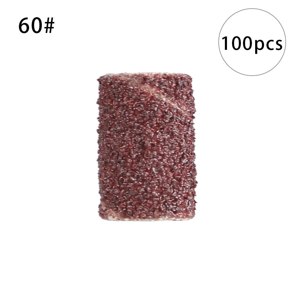 100pcs Nail Sanding Ring Grinding Head Sanding Band Ring Drill Bits Manicure Tool100pcs#60Coarse