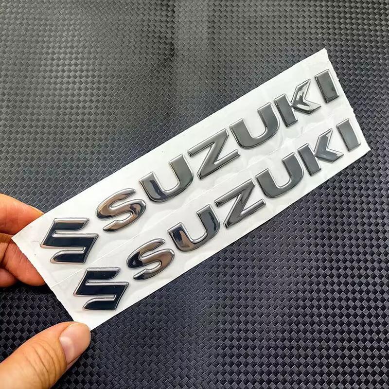 2pcs For Suzuki Stickers GSXR1000 GSR600 GSXS1000 Accessories 3D Tank Decal Logo Emblem Gold Silver Black Red Motorcycle Sticker