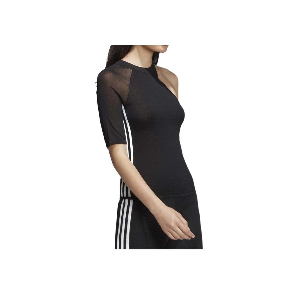 Adidas Originals Elegant Casual Short Sleeve Round Neck Slim Fit T-Shirt Women Tops Black DU7287