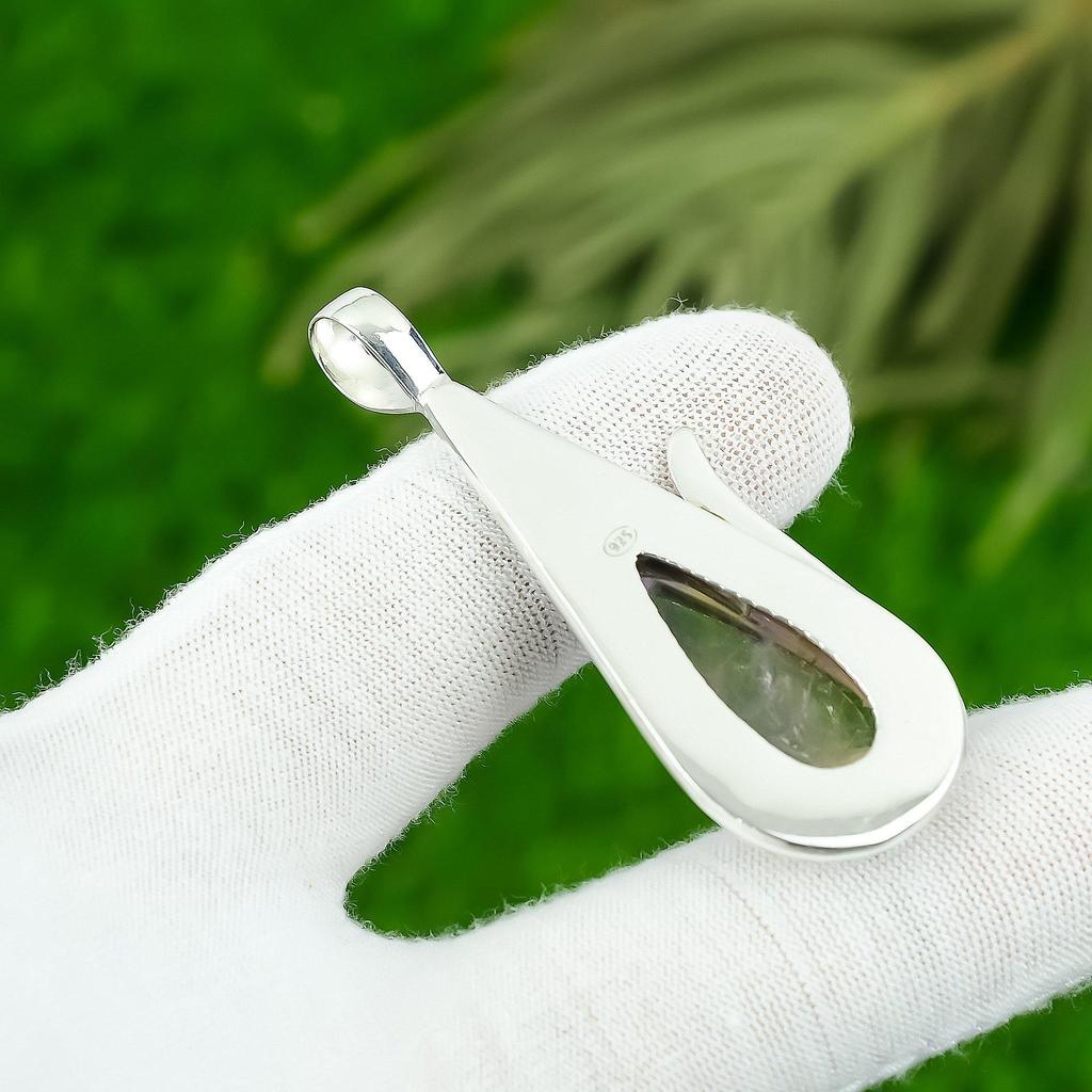 Star Amethyst Stone Trendy Bezel Art Deco Pendant Jewelry 925 Sterling Silver