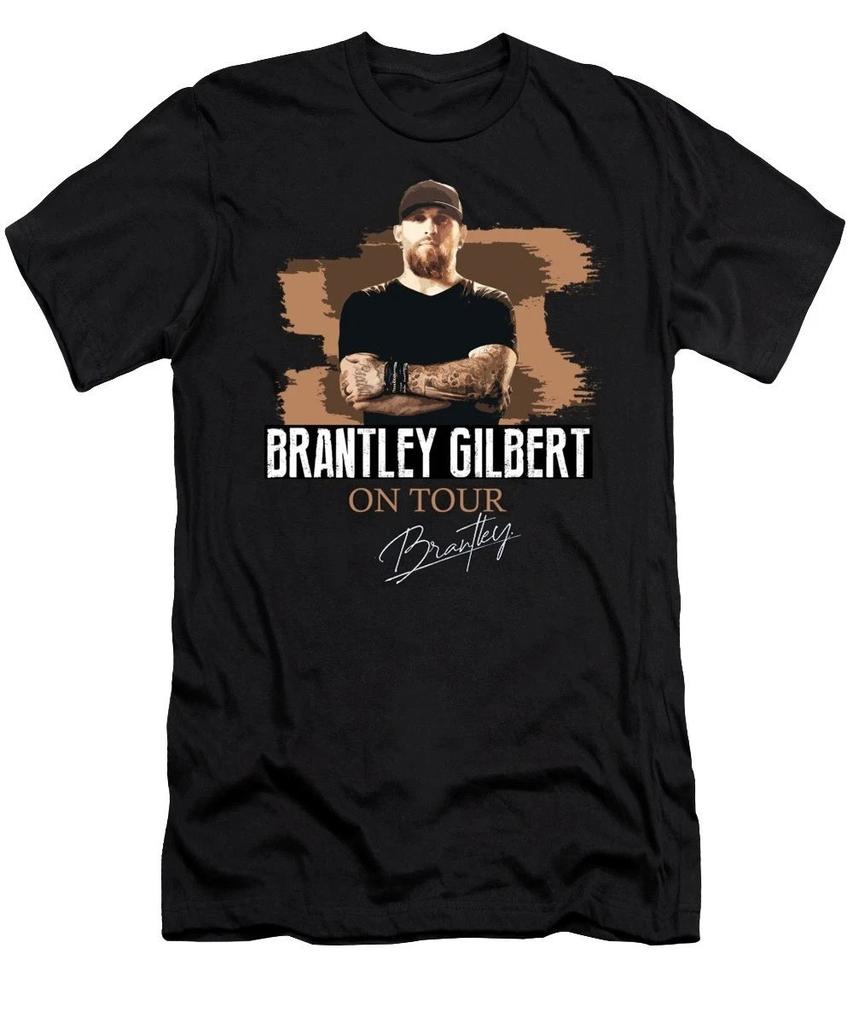 Vtg Brantley Gilbert On Tour 2021 Cotton Black All Size Unisex Shirt TU536