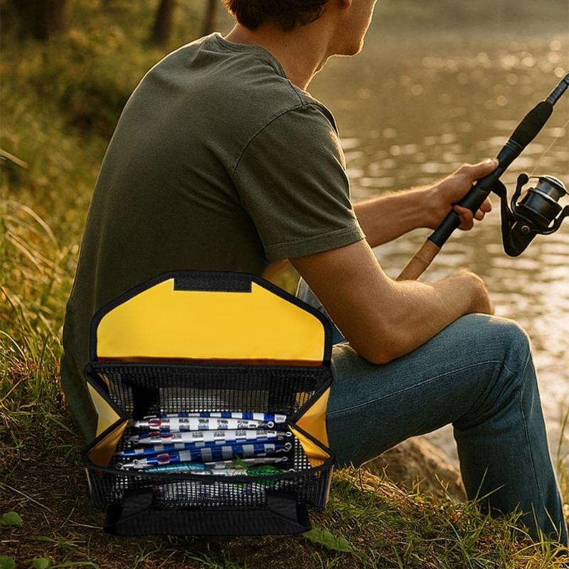 Fishing Lure Baits Storage Bag Jigging Spoon Lures Mesh Bag Organizers Container Jig Lure Carrrier Portable Tackle Bags