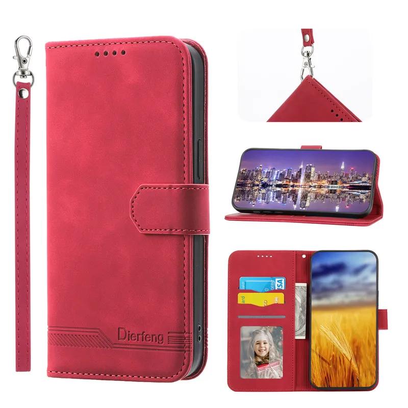 

For Samsung S24+ Case Business Magnetic Leather Flip Stand Wallet Phone Cover For Samsung Galaxy S24 Plus S23 FE S22 Ultra 5G Ca for Galaxy S22 Ultra красный