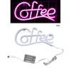 Coffee Letter Neon Sign Lamp Creative Shape Battery-Powered Flicker Free Low-Power Consumption LED Neon Light