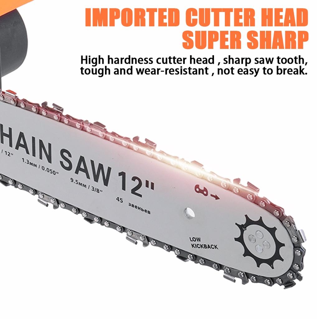 3000W Cordless Electric Chain saw 12Inches Garden Woodworking Power Tool Brushless Motor Wood Cutter For 18V Battery