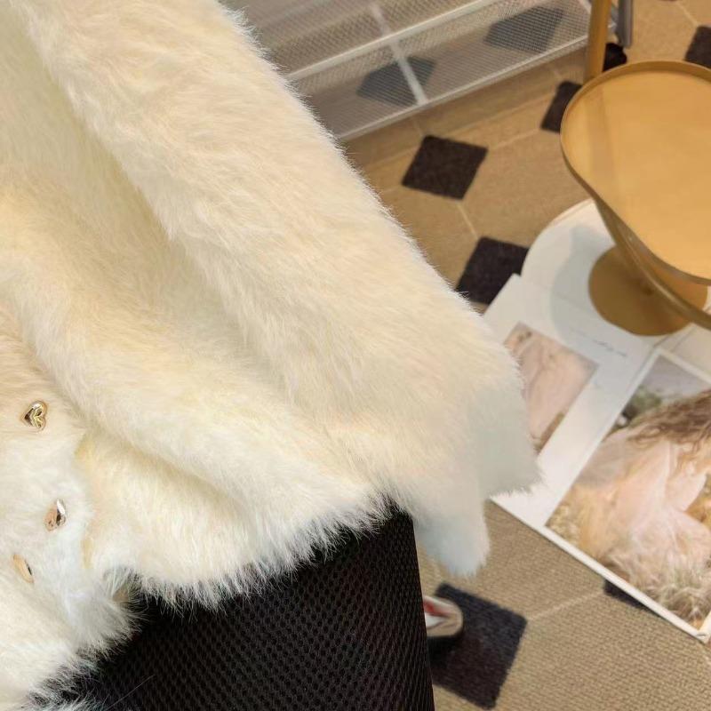 Exquisite Imitation Mink Jacket Women's Autumn and Winter New High-end Pure Desire Short Sweater Top