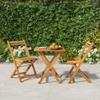 Day and Night - Day and Night Folding Cafeteria Furniture 3 Pieces Solid Acacia Wood