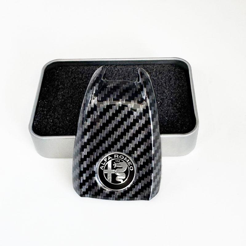 VDNQM1 Car Key Cover Replacement Key Case for Alfa Romeo Giulia Stelvio Tonale Carbon Fiber Style