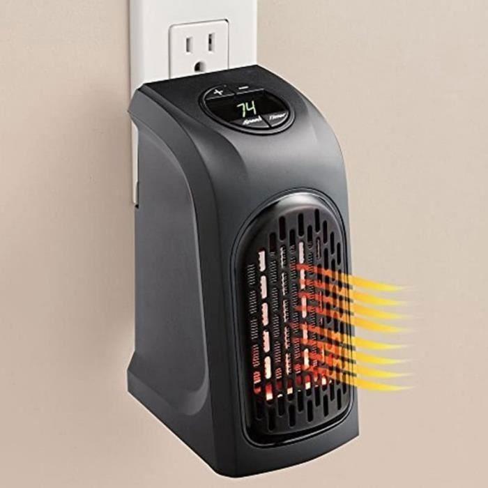 Mobile Electric Radiator - FAN - Mini Hot Air Radiator 400 W Portable - Black