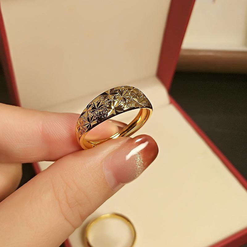 Malaysia Vietnam Sand Gold Ring Men And Women Gold-Plated Gypsy Stars Open Sand Surface Couple Ring