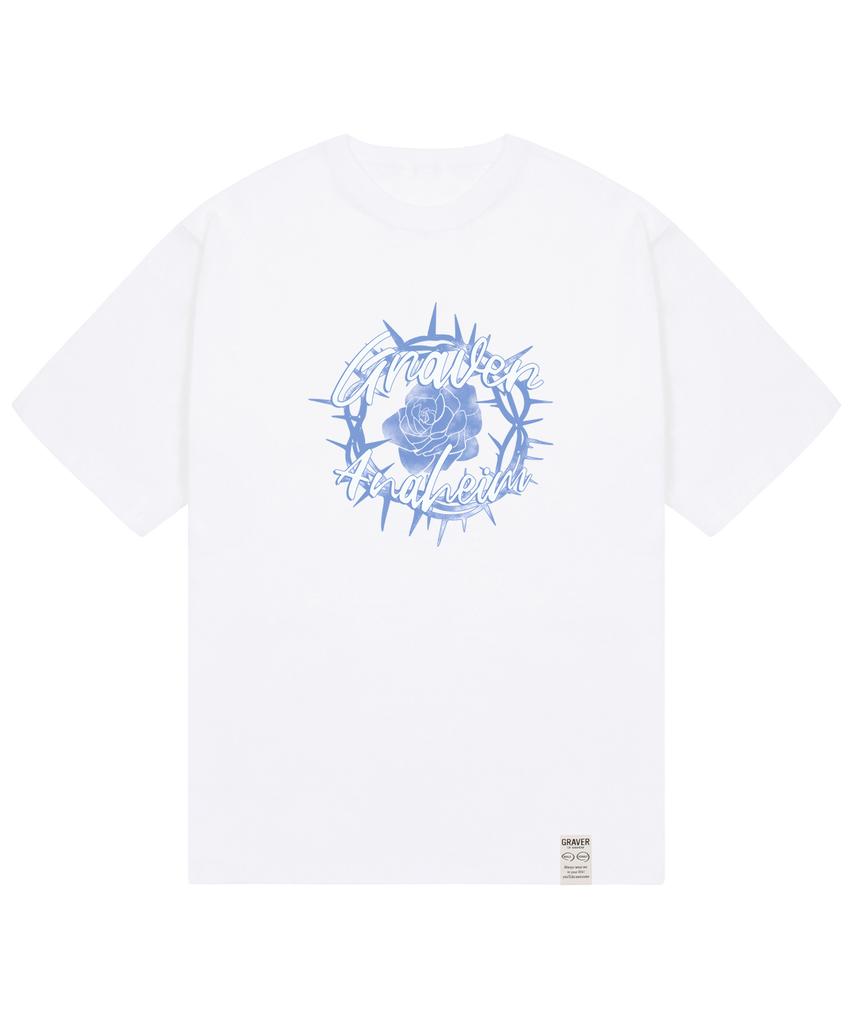 GRAVER [Unisex] Romantic Rose Short Sleeve T-Shirt_White
