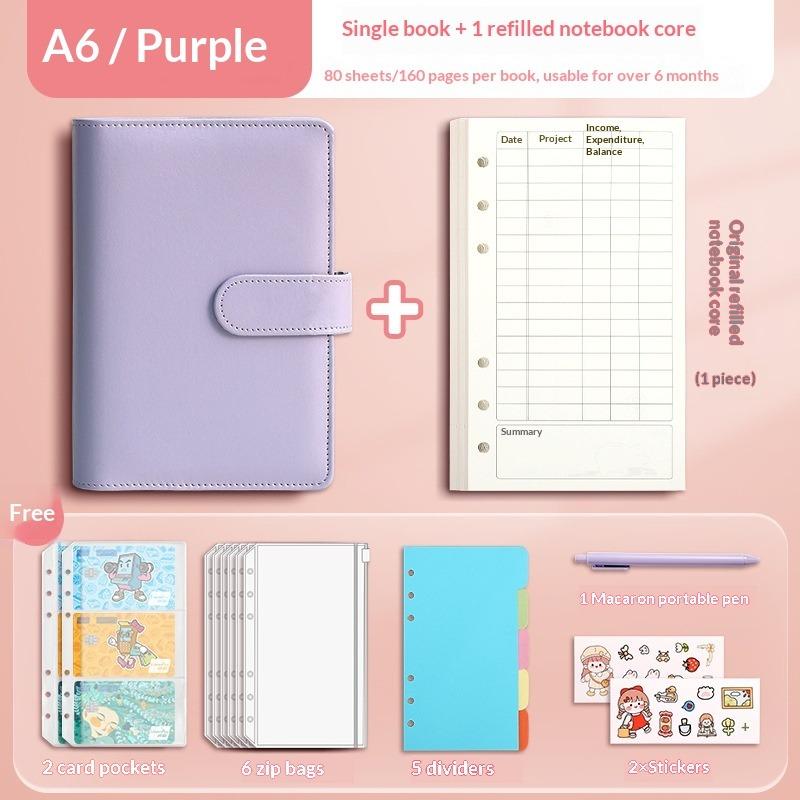Macaron Children's Bookkeeping Book Loose-leaf Primary School Student Handbook Savings Book Can Put Money Financial Wallet Bookkeeping Book