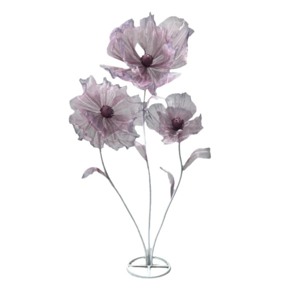 Single Flower Head Simulated Flower Large Poppy Beautiful Decoration Window Display Flower Stand Props Silk Mesh Yarn