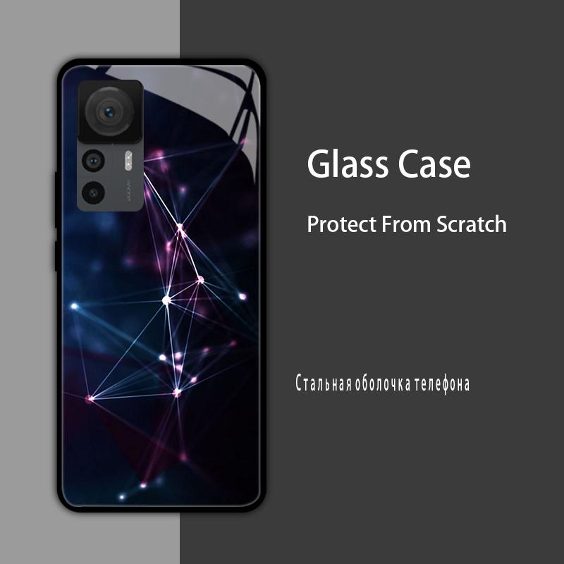 Cover in Vetro Temperato per Xiaomi 12T 12S 12X Custodia Rigida Posteriore per Telefono per Xiaomi 11T 10T 12T Pro 11 12 Lite Gusci Protettivi