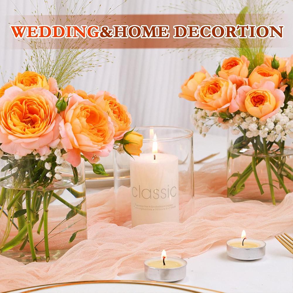Glass Cylinder Vases for Centerpieces 4 Inch Tall Flower Vase for Wedding Decorations, Clear Floating Candle Vases Hurricane