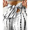 New Arrival Fitness High-Stretch Sweat-Wicking Digital Print Bow-Tie Drawstring Trousers Leggings High-Waisted Slim-Fit Yoga Pants for Women