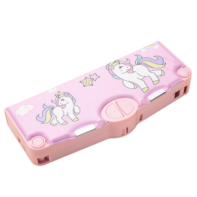 Multifunctional Large Capacity Double Layer Children's Pencil Case for Boys and Girls - Cute Plastic Box