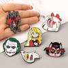 Hazbin Hotel Cartoon Drip Oil Alloy Brooch Geometric Style Factory Direct Sales