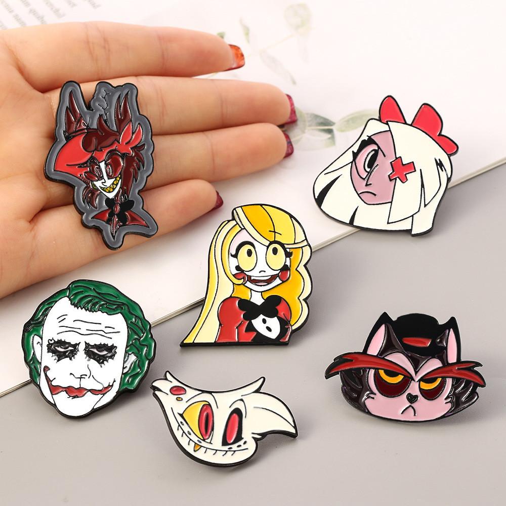Hazbin Hotel Cartoon Drip Oil Alloy Brooch Geometric Style Factory Direct Sales