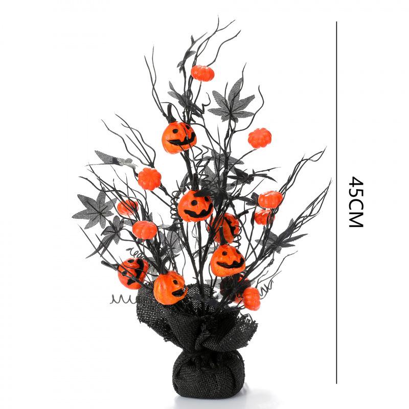 Scary Ins-Style Halloween Pumpkin Maple Leaf Tree Ornaments for Home Parties 45CM - Height